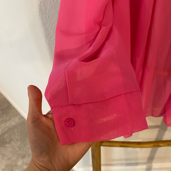 Pink Sheer Swimsuit Button Down - Picture 2 of 4